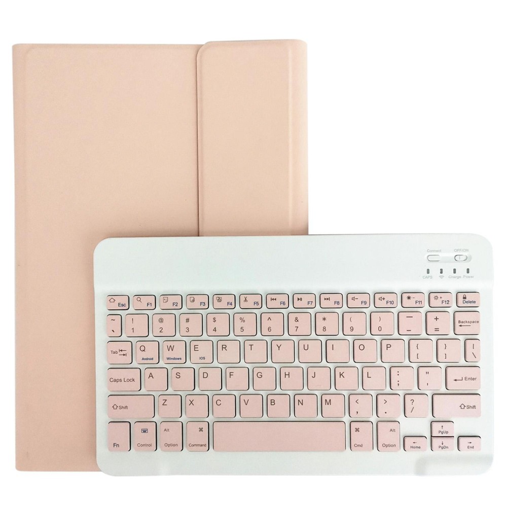 For Lenovo Pad Tab P11 Pro 11.5 inch TB-J706F LX115 Solid Color Detachable Square Keycap Bluetooth Keyboard Leather Tablet Case with Stand(Pink)