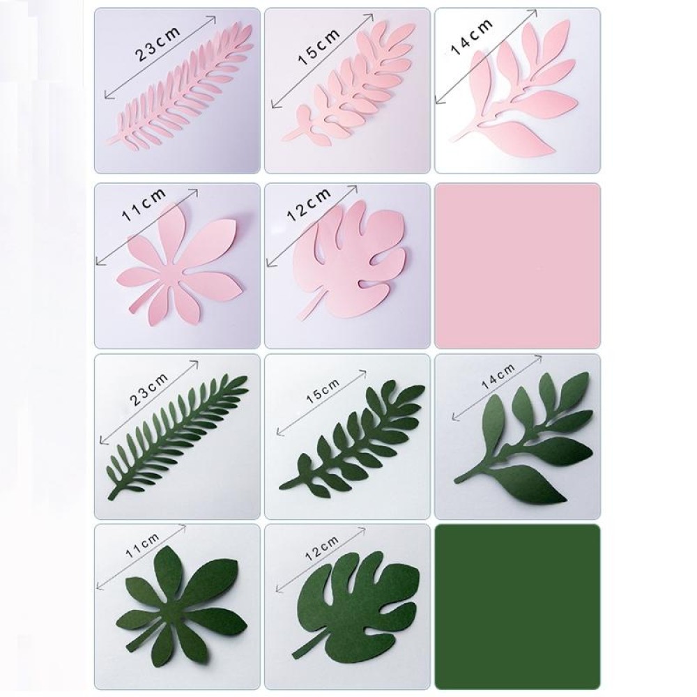 10 in 1 Creative Paper Cutting Shooting Props Tree Leaves Papercut Jewelry Cosmetics Background Photo Photography Props(Deep Green)
