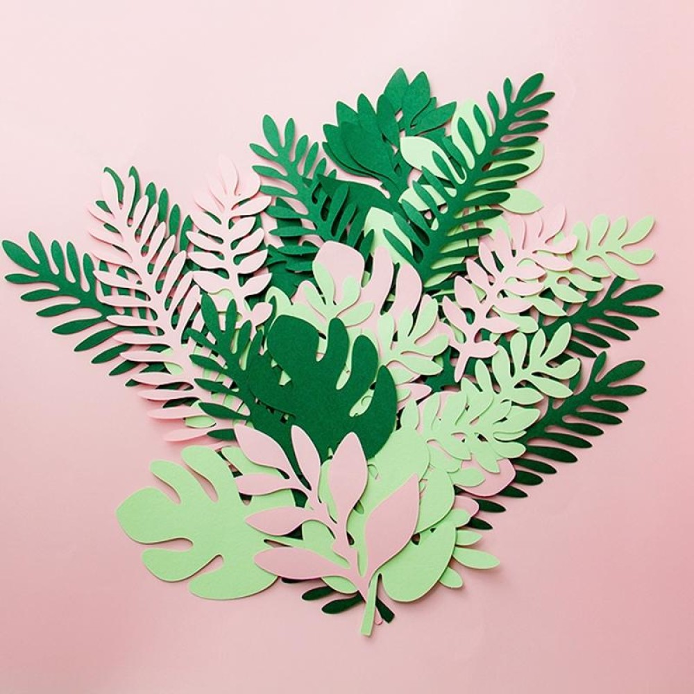 10 in 1 Creative Paper Cutting Shooting Props Tree Leaves Papercut Jewelry Cosmetics Background Photo Photography Props(Light Pink)