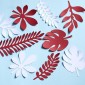 10 in 1 Creative Paper Cutting Shooting Props Tree Leaves Papercut Jewelry Cosmetics Background Photo Photography Props(Red)