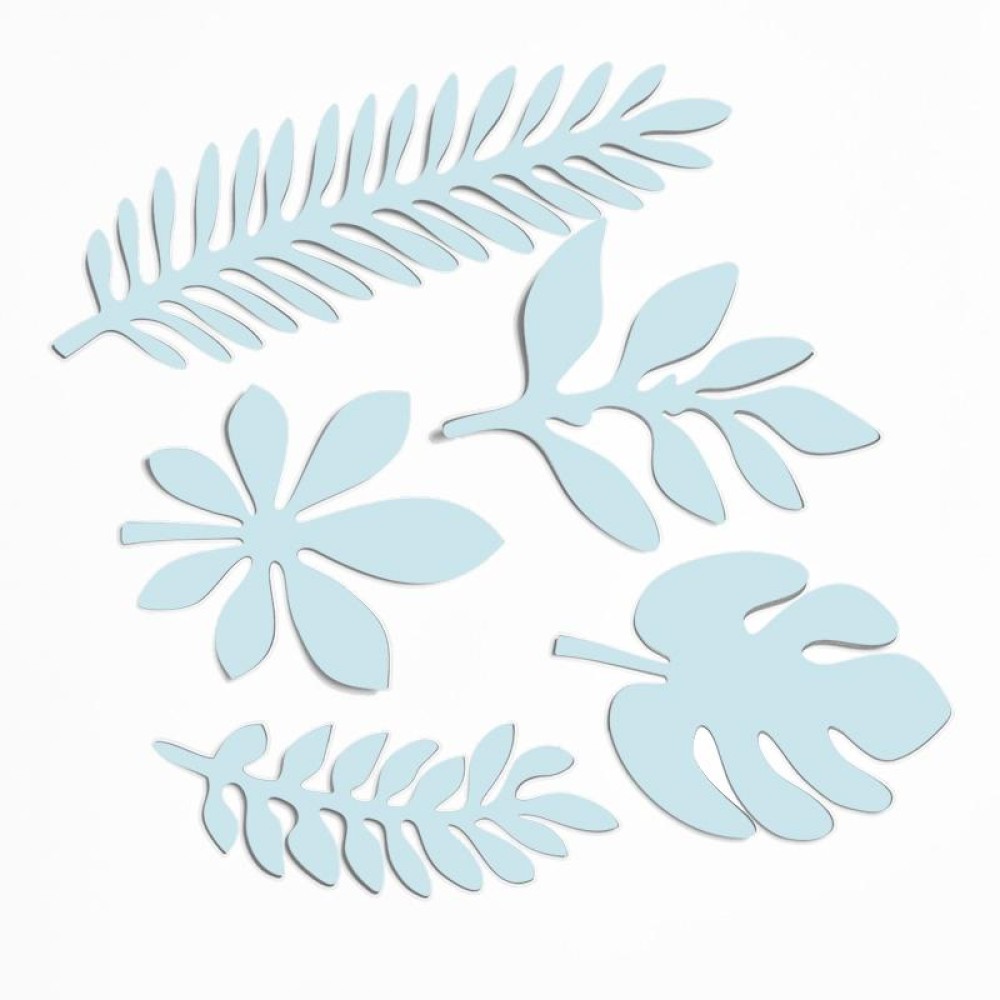 10 in 1 Creative Paper Cutting Shooting Props Tree Leaves Papercut Jewelry Cosmetics Background Photo Photography Props(Light Blue)