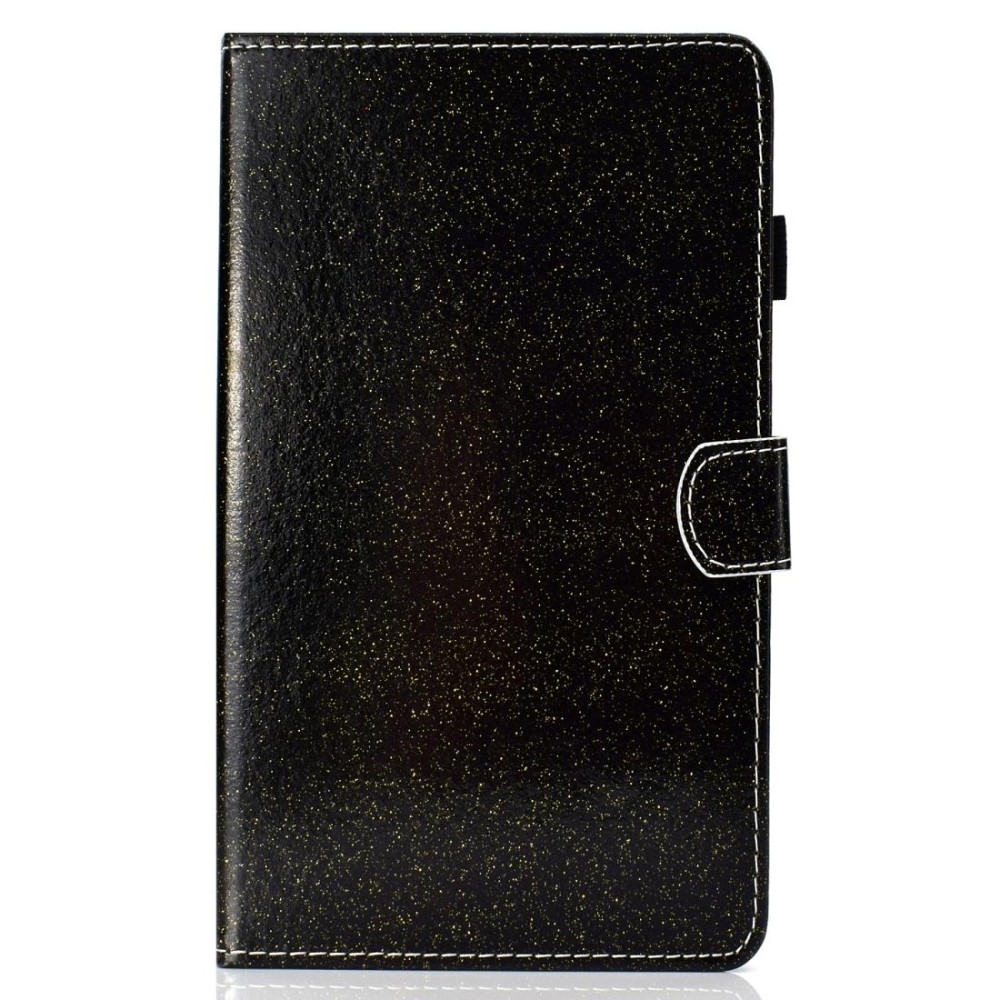 For Galaxy Tab A 7.0 (2016) T280 Varnish Glitter Powder Horizontal Flip Leather Case with Holder & Card Slot(Black)