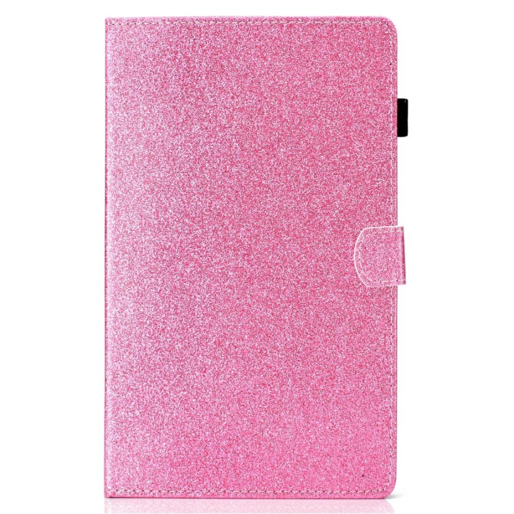 For Galaxy Tab A 10.1 (2019) T510 Varnish Glitter Powder Horizontal Flip Leather Case with Holder & Card Slot(Pink)