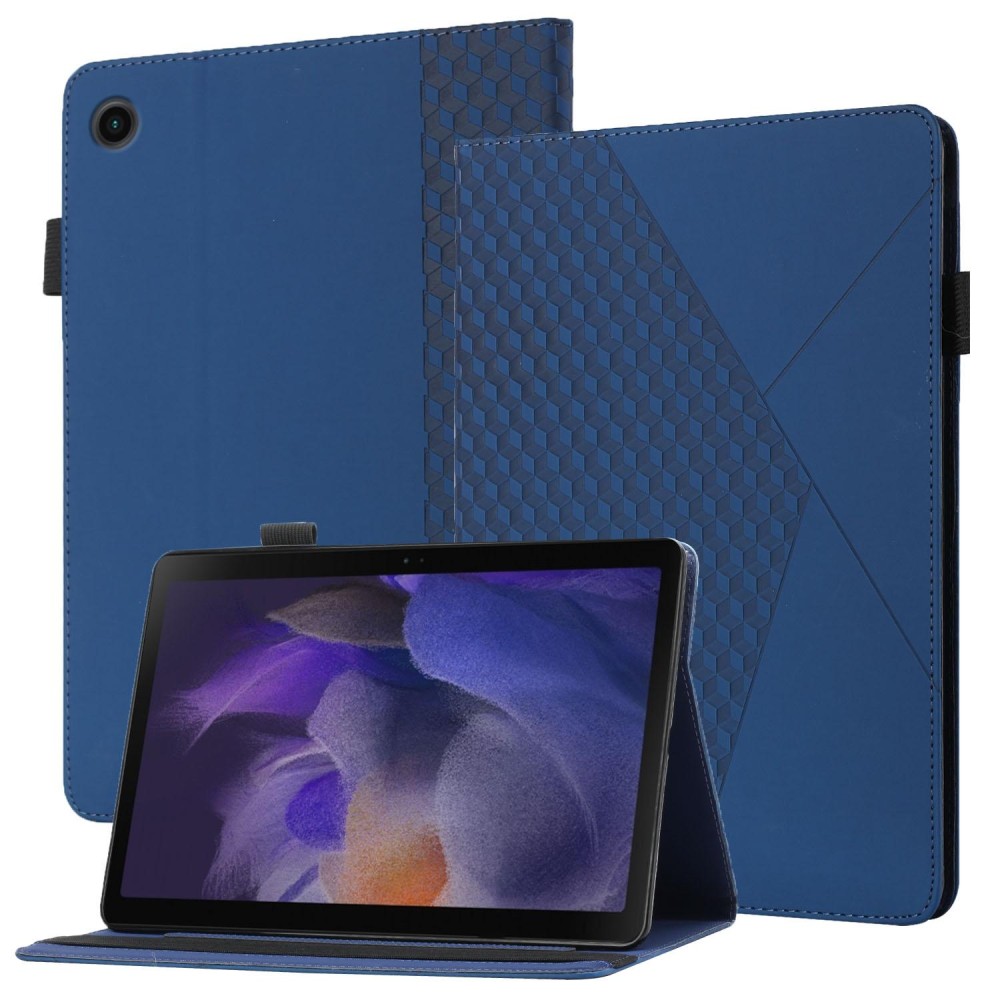 For Samsung Galaxy Tab A8 10.5 2021 X200/X205 Rhombus Skin Feel Horizontal Flip Tablet Leather Case with Card Slots & Holder(Royal Blue)