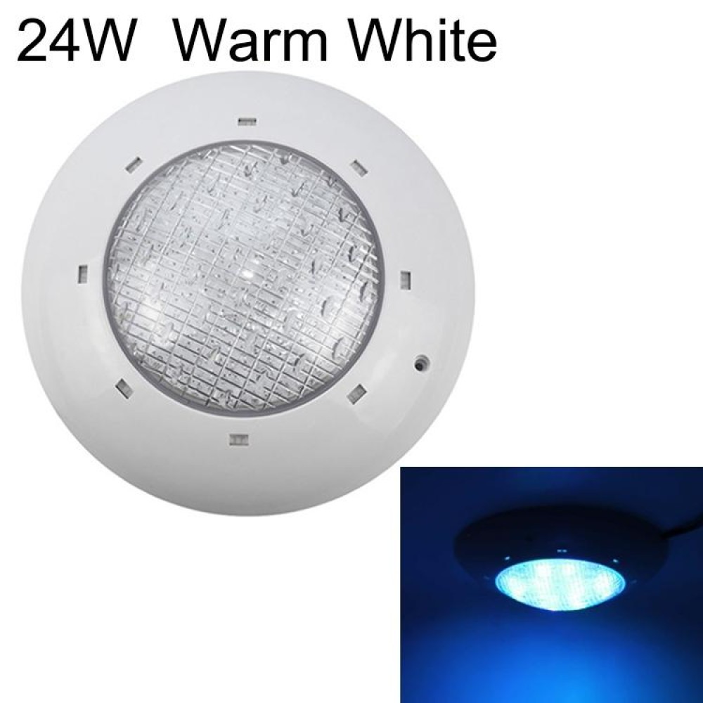 24W ABS Plastic Swimming Pool Wall Lamp Underwater Light(Warm White)