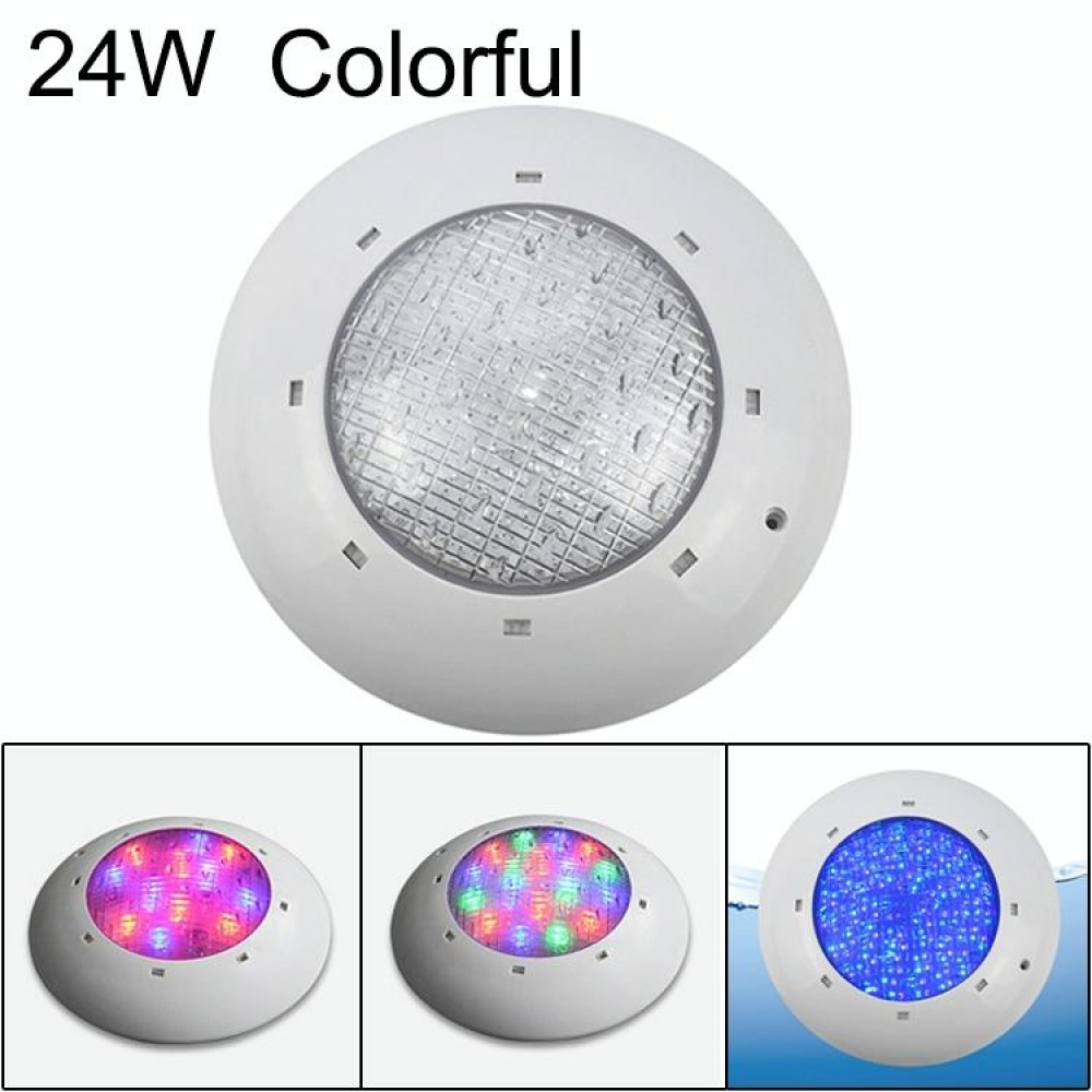24W ABS Plastic Swimming Pool  Wall Lamp Underwater Light(Colorful)