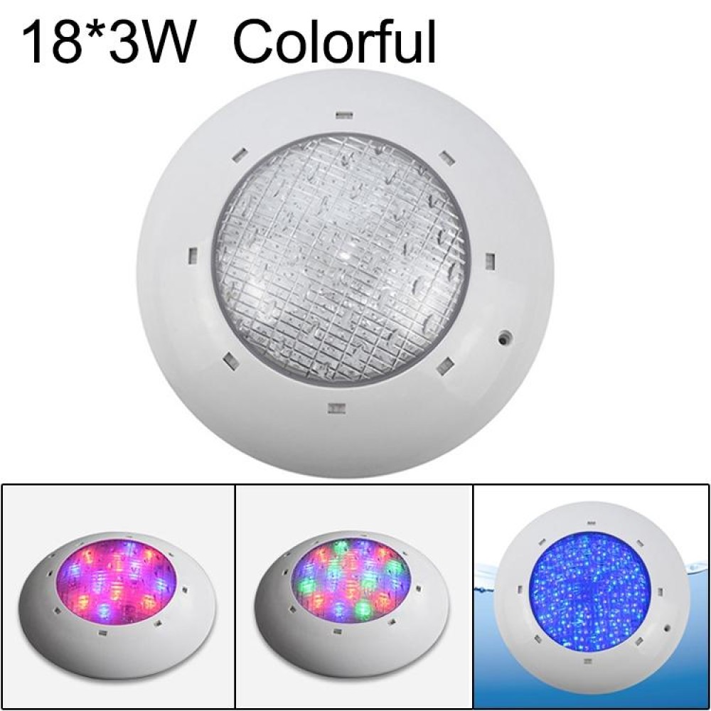 18x3W ABS Plastic Swimming Pool  Wall Lamp Underwater Light(Colorful)