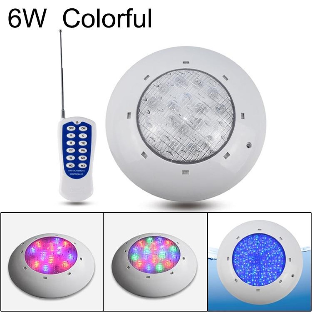 6W ABS Plastic Swimming Pool  Wall Lamp Underwater Light(Colorful+Remote Control)