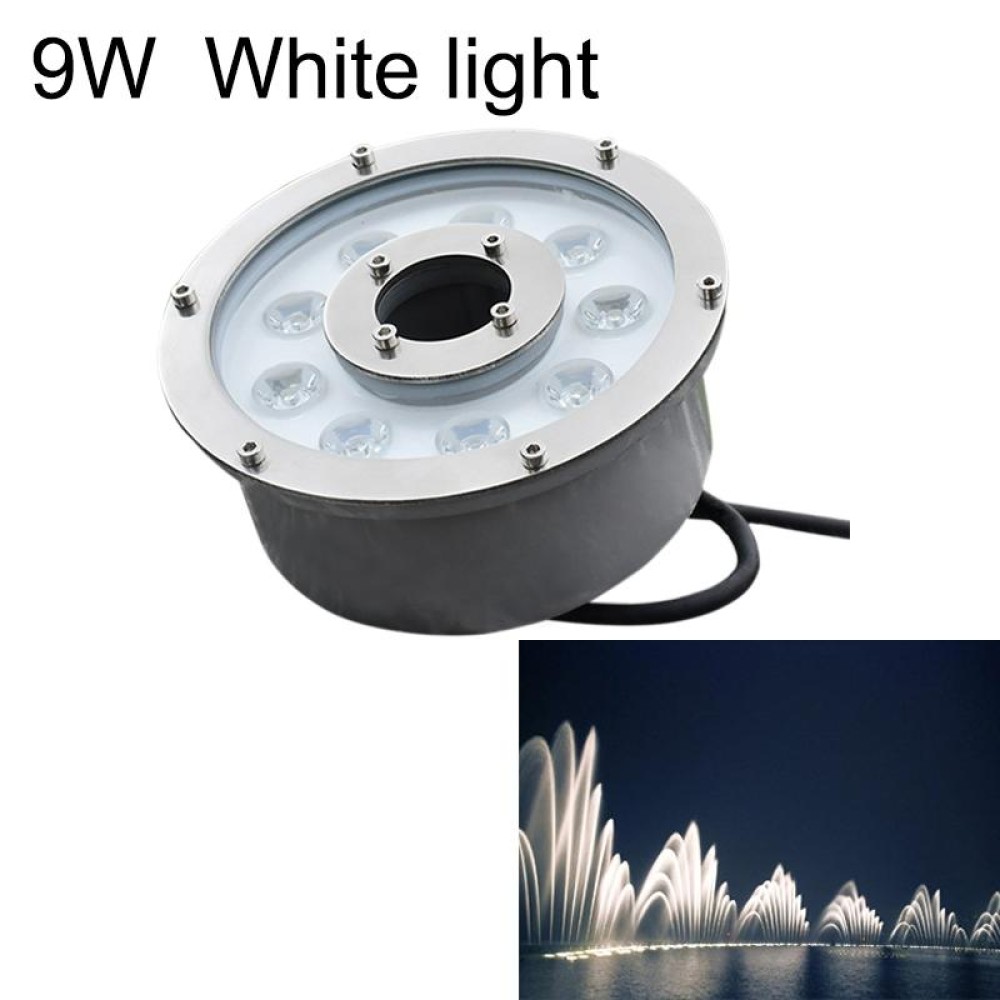 9W Landscape Ring LED Aluminum Alloy Underwater Fountain Light(White Light)