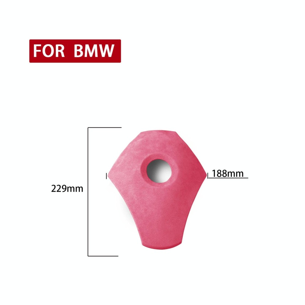 Car Suede Wrap Steering Wheel Decorative Cover for BMW E60 5 Series 2003-2012 Low-level Configuration Version, Left and Right Drive Universal(Pink)