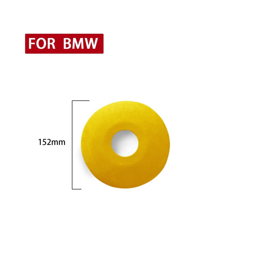 Car Suede Wrap Steering Wheel Decorative Cover for BMW M3 E46 2003-2012 / 3 Series, Left and Right Drive Universal(Yellow)