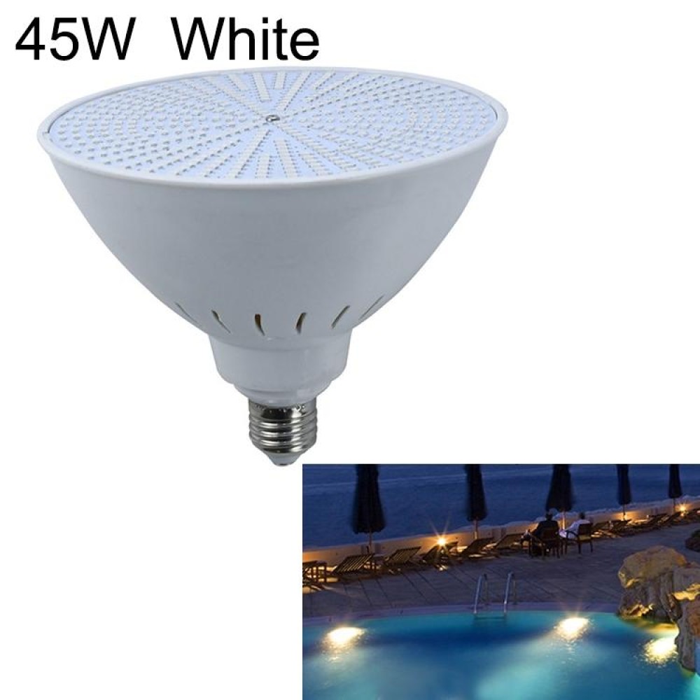 ABS Plastic LED Pool Bulb Underwater Light, Light Color:White Light(45W)