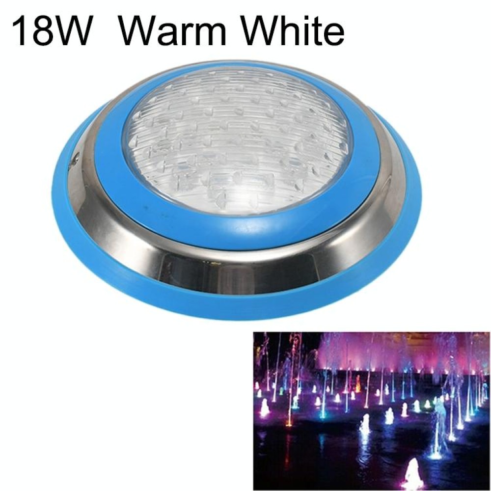 18W LED Stainless Steel Wall-mounted Pool Light Landscape Underwater Light(Warm White Light)