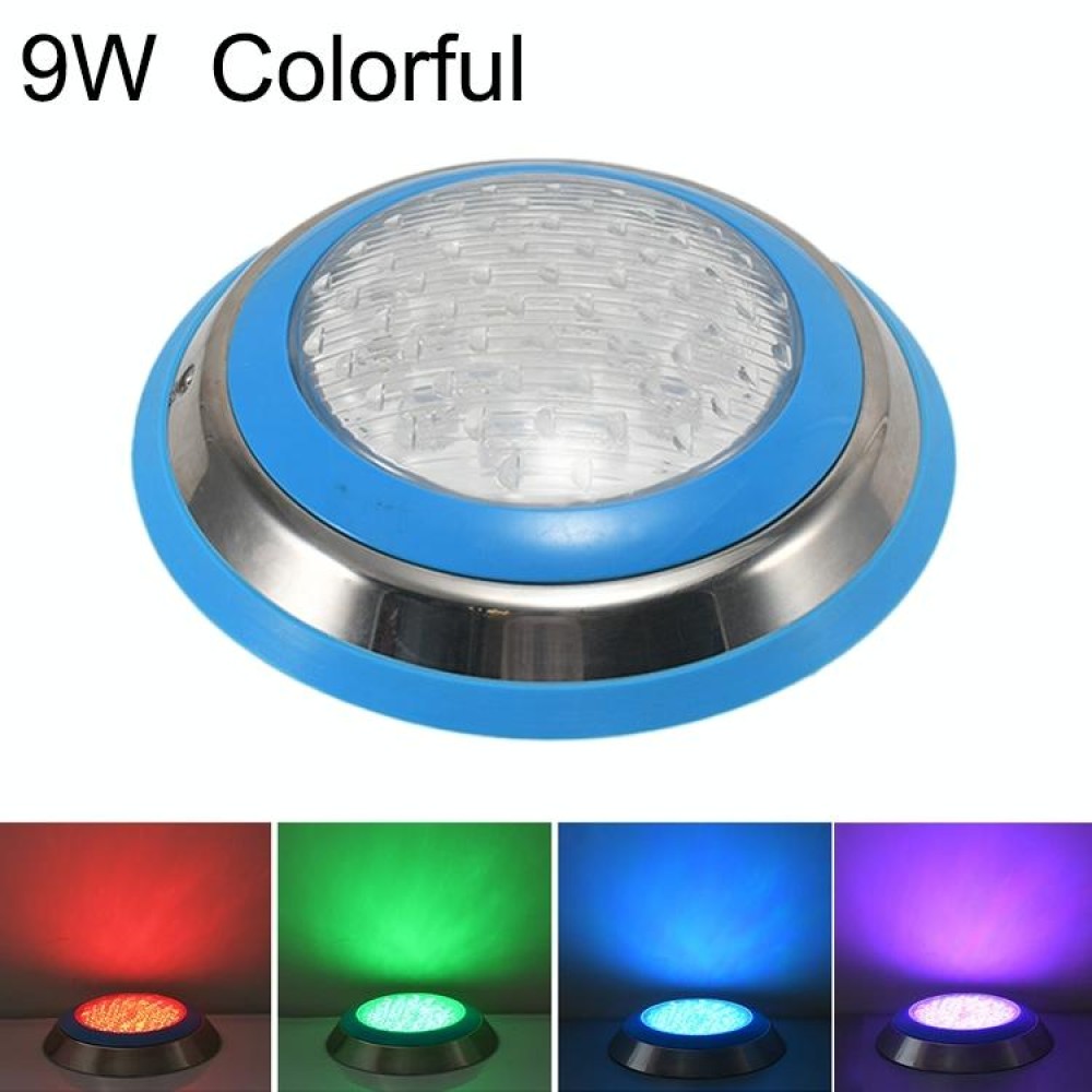 9W LED Stainless Steel Wall-mounted Pool Light Landscape Underwater Light(Colorful Light)