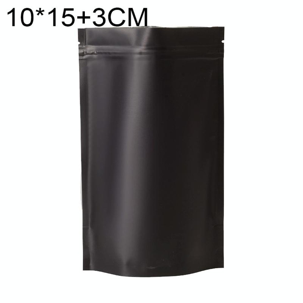 100 PCS/Set Matte Aluminum Foil Snack Stand-up Pouch, Size:10x15+3cm(Black)