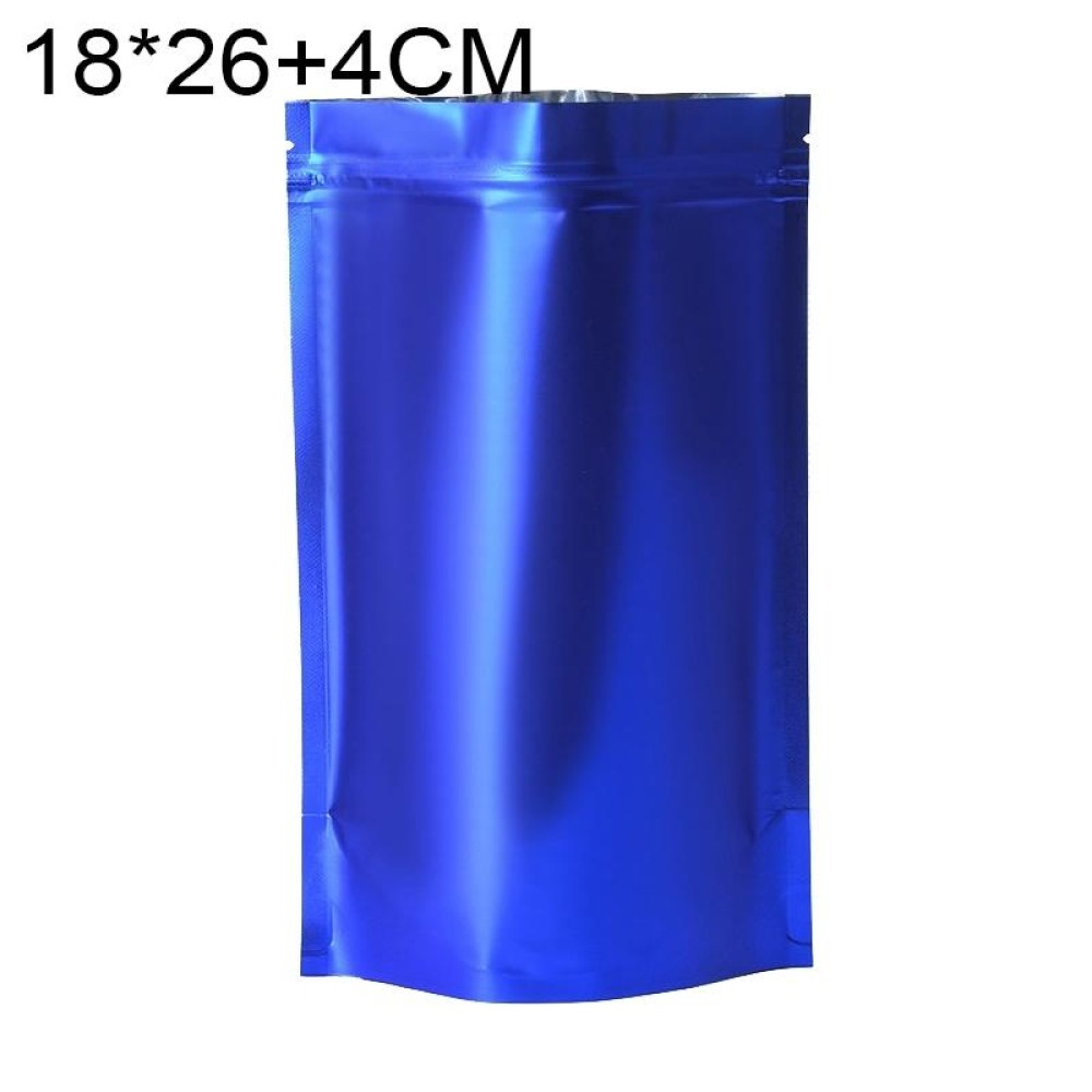 100 PCS/Set Matte Aluminum Foil Snack Stand-up Pouch, Size:18x26+4cm(Blue)