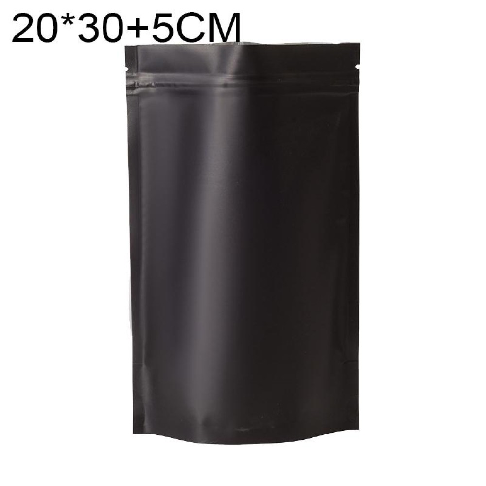 100 PCS/Set Matte Aluminum Foil Snack Stand-up Pouch, Size:20x30+5cm(Black)