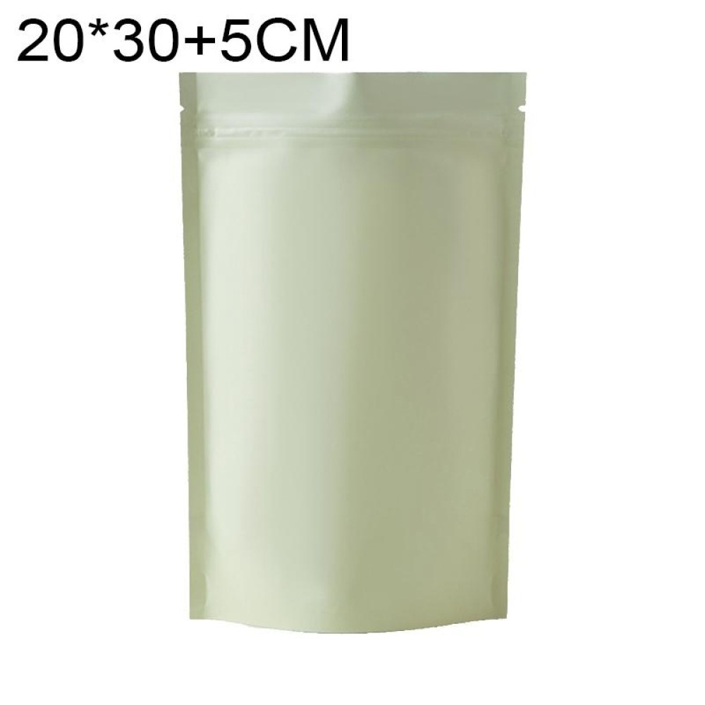 100 PCS/Set Matte Aluminum Foil Snack Stand-up Pouch, Size:20x30+5cm(Beige Yellow)