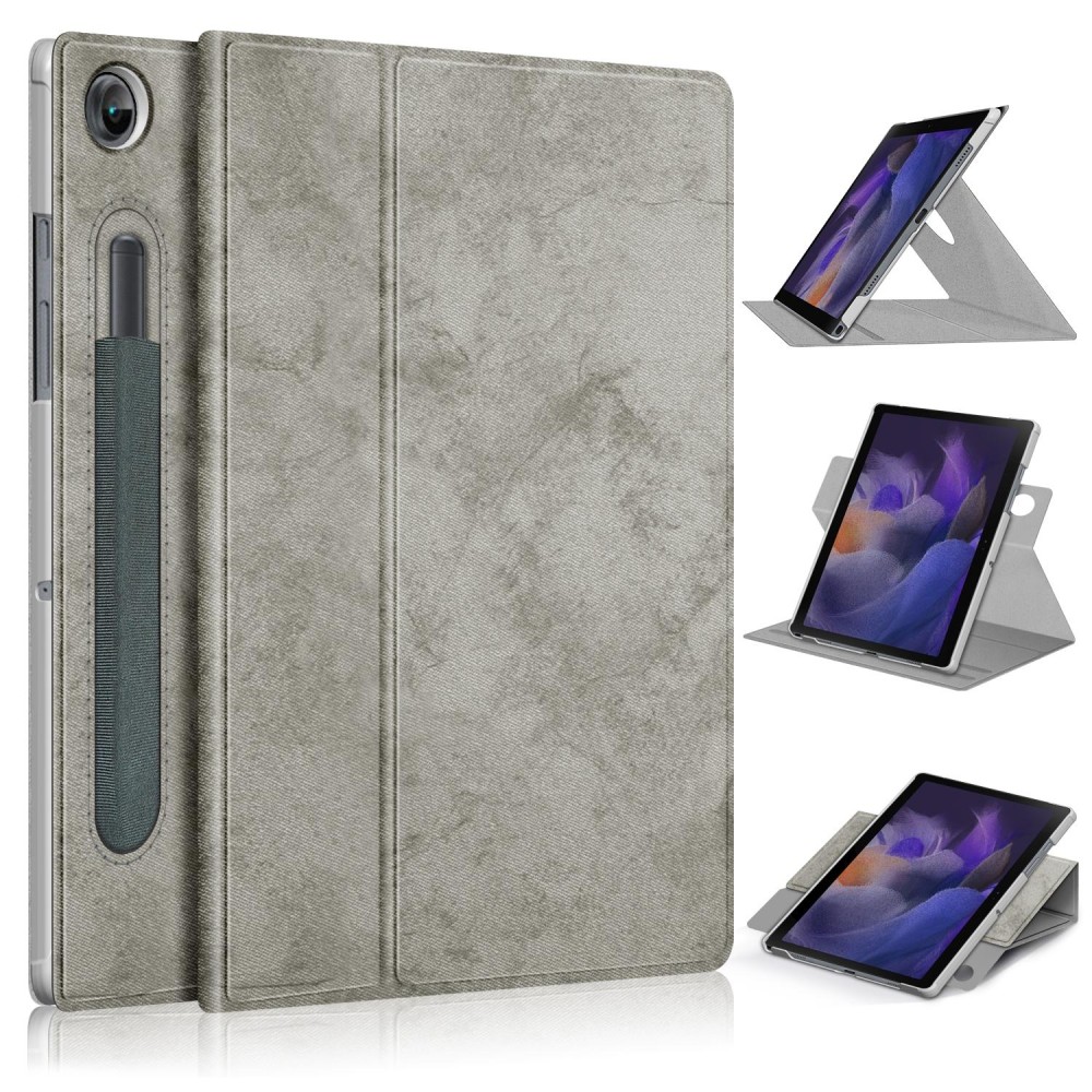For Samsung Galaxy Tab A8 2022 SM-X200 360 Degrees Rotation Leather Tablet Case(Grey)
