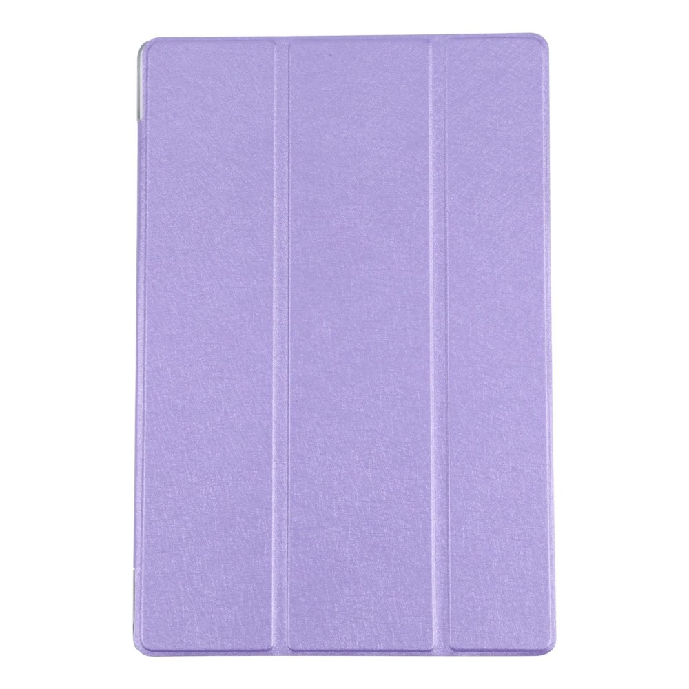 For Samsung Galaxy Tab A8 10.5 2021 X200 / X205 Silk Texture 3-fold Leather Tablet Case(Purple)