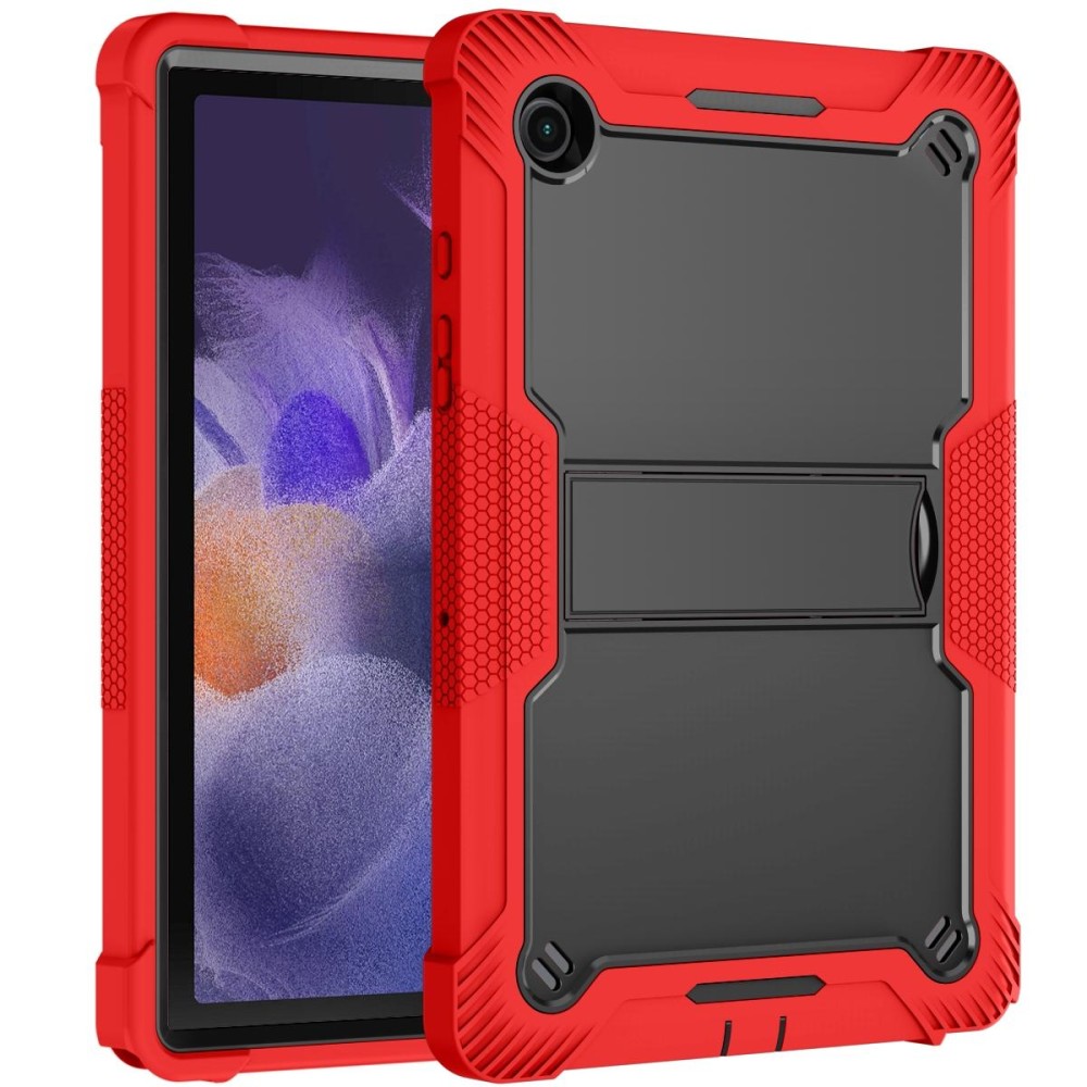 For Samsung Galaxy Tab A8 10.5 2021 Silicone + PC Shockproof Protective Tablet Case with Holder(Red + Black)