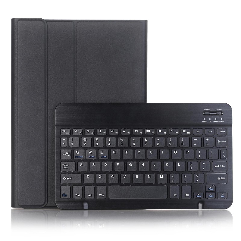 A08B Bluetooth Keyboard Leather Case with Holder & TPU Pen Slot For Samsung Galaxy Tab A8 10.5 2021 SM-X205 / SM-X200(Black)