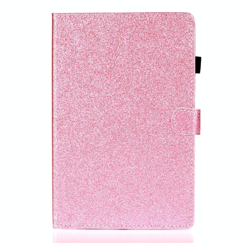 For Samsung Galaxy Tab A8 10.5 2021 Varnish Glitter Powder Leather Tablet Case(Pink)