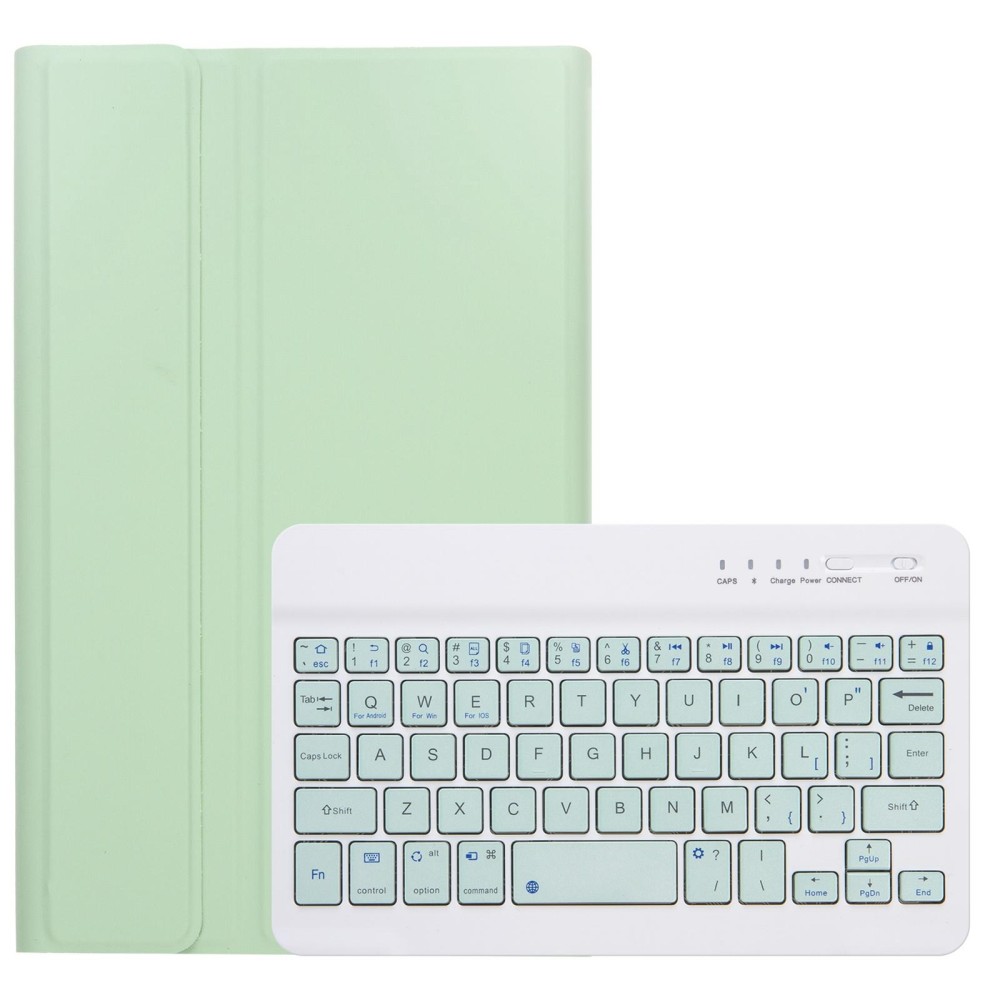 A220 Candy Color TPU Detachable Bluetooth Keyboard Leather Case with Bracket For Samsung Galaxy Tab A7 Lite 8.7 T220 / T225(Light Green)