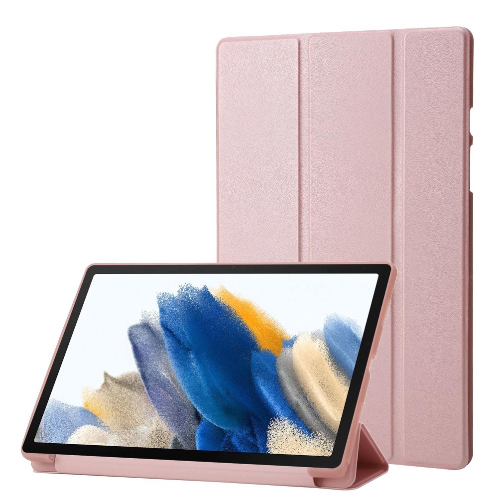 For Samsung Galaxy Tab A8 10.5 2021 TPU Three-fold Horizontal Flip Leather Case(Rose Gold)