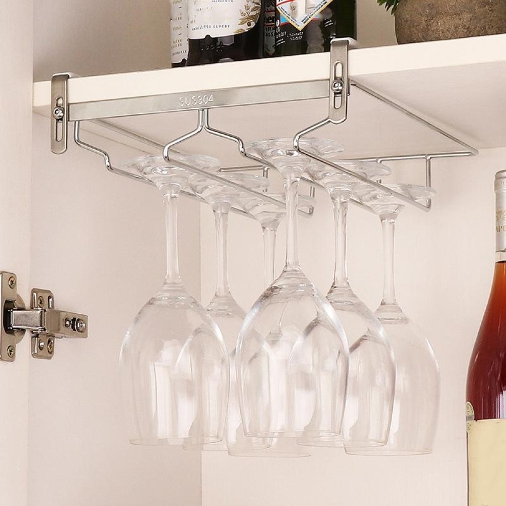 304 Stainless Steel Hanging Wine Glass Shelf Drain Rack Cup Holder