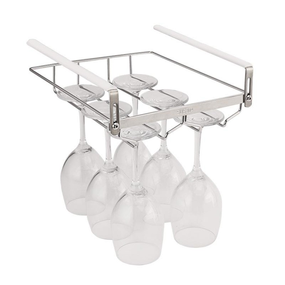 304 Stainless Steel Hanging Wine Glass Shelf Drain Rack Cup Holder