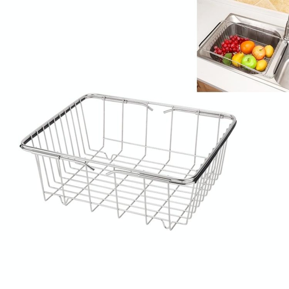 Kitchen Dish Drainer Sink Drain Basket Washing Vegetable Fruit Drying Holder Stainless Steel Adjustable Rack, Size:Ordinary Style
