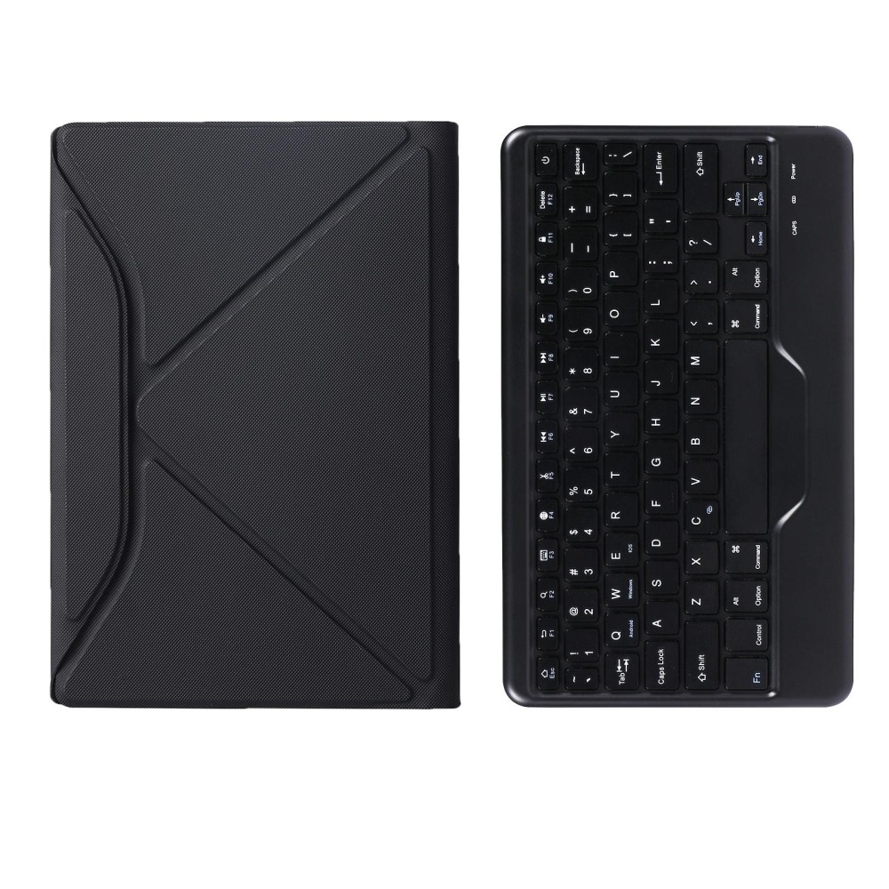 B0N5 Diamond Texture Bluetooth Keyboard Leather Case with Triangle Back Support For Xiaomi Pad 5 / 5 Pro(Black + Black)