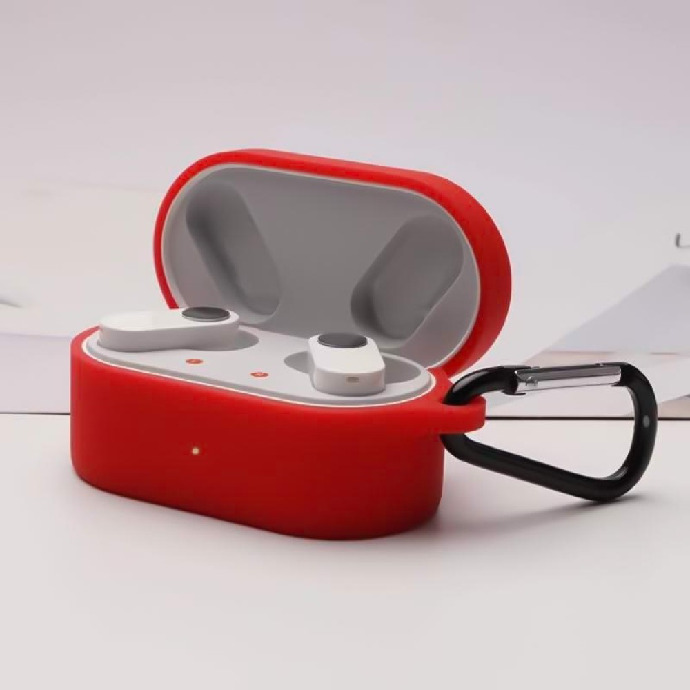 For OnePlus Buds N Wireless Earphone Silicone Protective Case with Hook(Red)