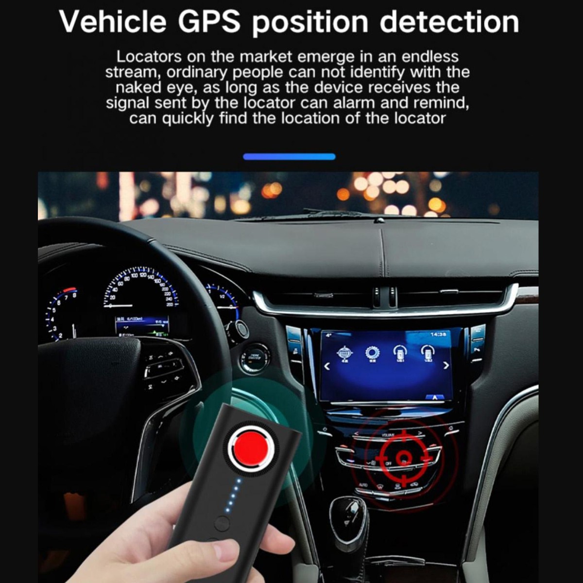 T1 Camera Detector GPS Positioning Monitor Tracking Detector(Black)