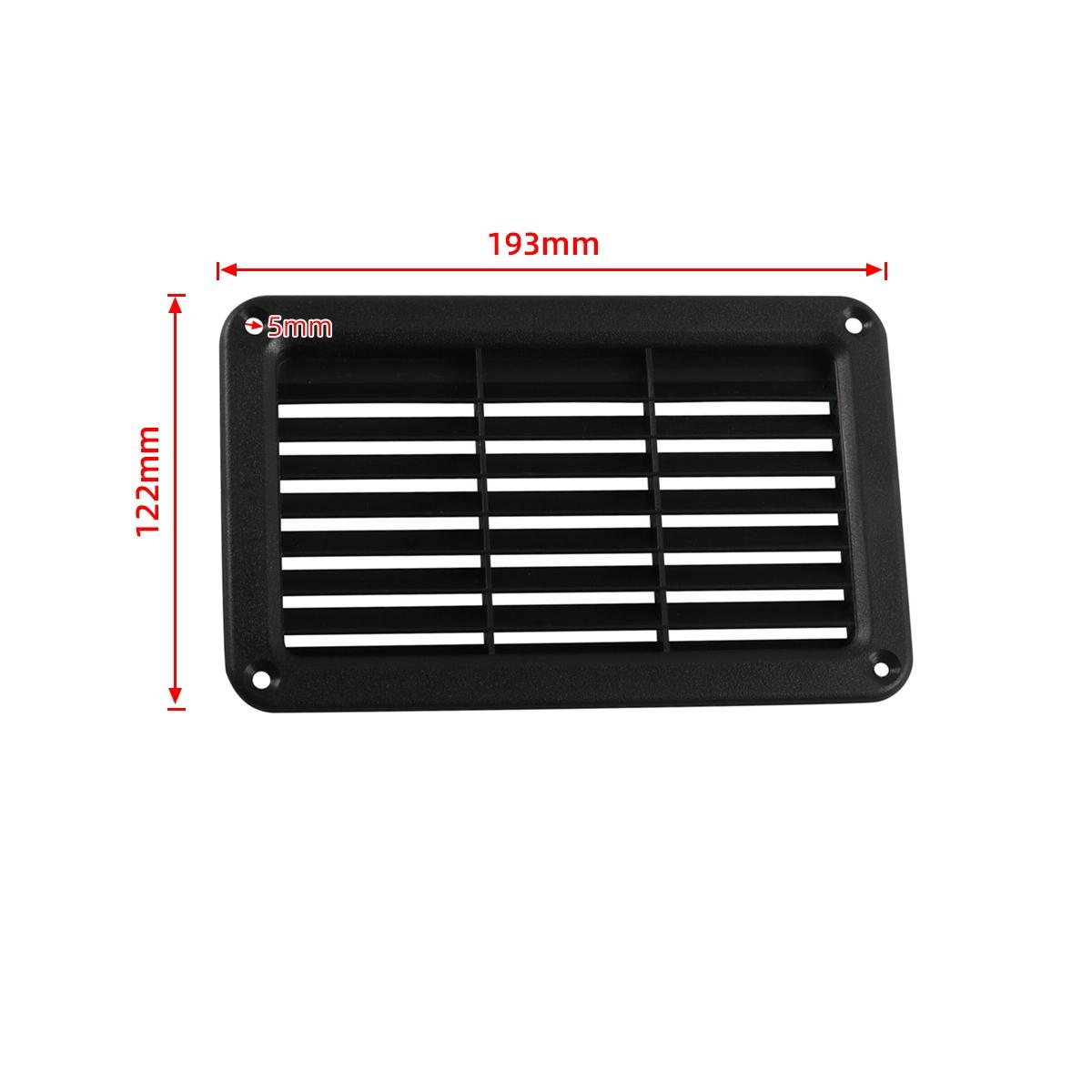 A6788 193x122mm Black Rectangle Louvered Ventilation Plastic Venting Panel Cover