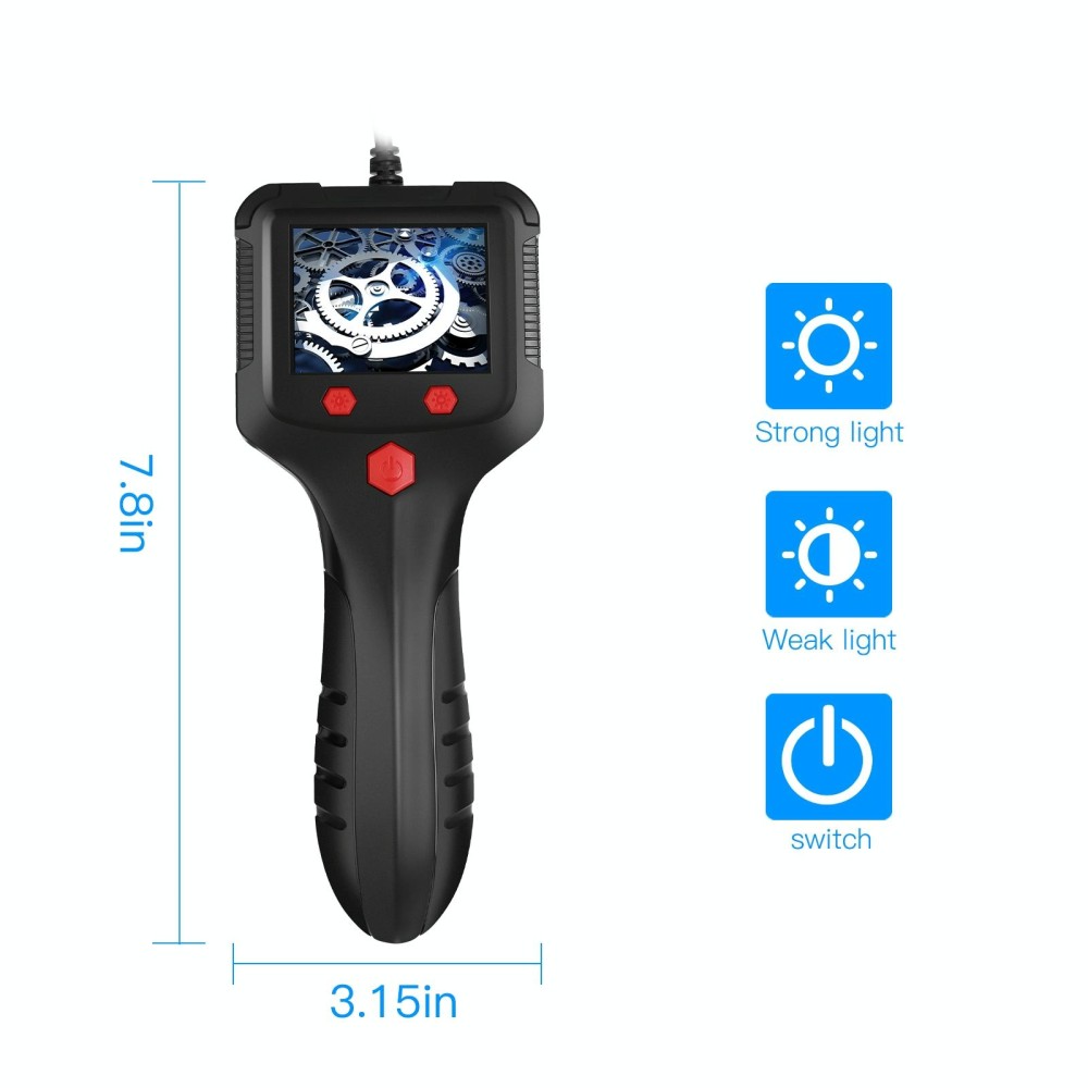 8mm Camera 2.4 inch HD Handheld Industrial Endoscope With LCD Screen, Length:2m