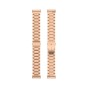 For Fitbit Versa 4/Sense 2/Versa 3/Sense 3 Beads Stainless Steel Watch Band(Rose Gold)