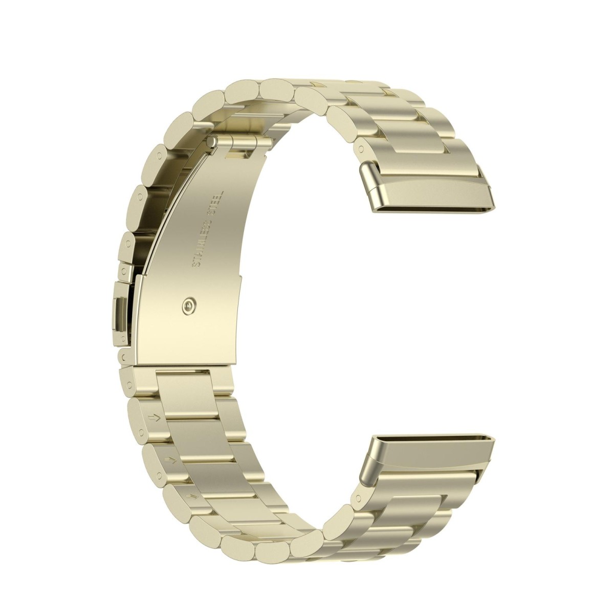 For Fitbit Versa 4/Sense 2/Versa 3/Sense 3 Beads Stainless Steel Watch Band(Official Gold)