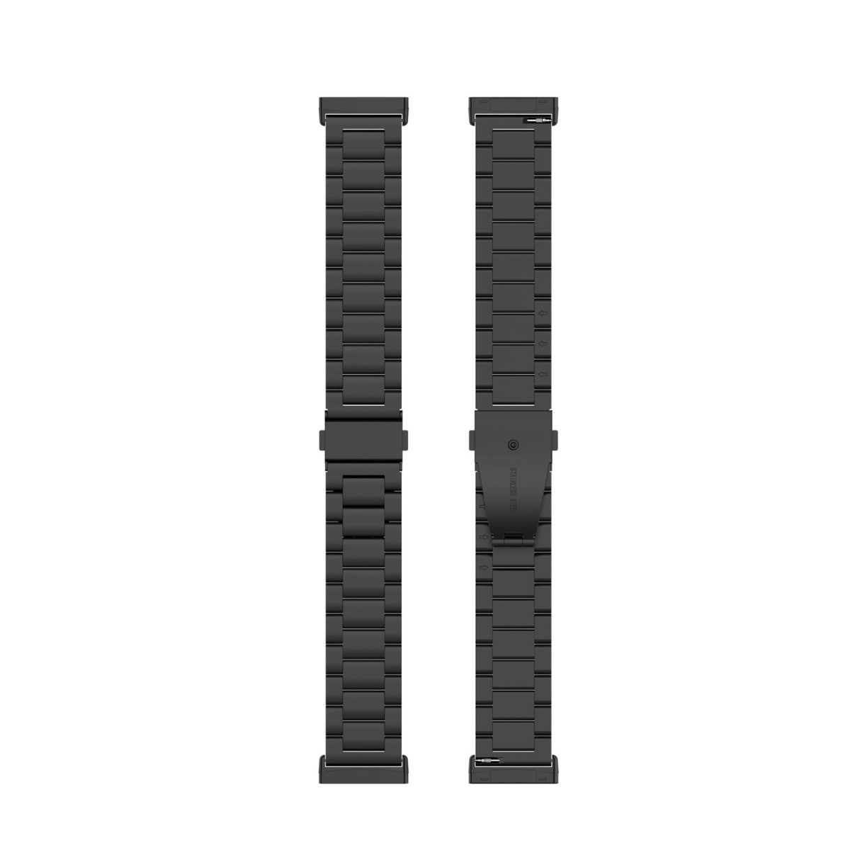 For Fitbit Versa 4/Sense 2/Versa 3/Sense 3 Beads Stainless Steel Watch Band(Black)