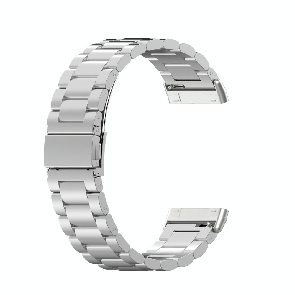 For Fitbit Versa 4/Sense 2/Versa 3/Sense 3 Beads Stainless Steel Watch Band(Silver)