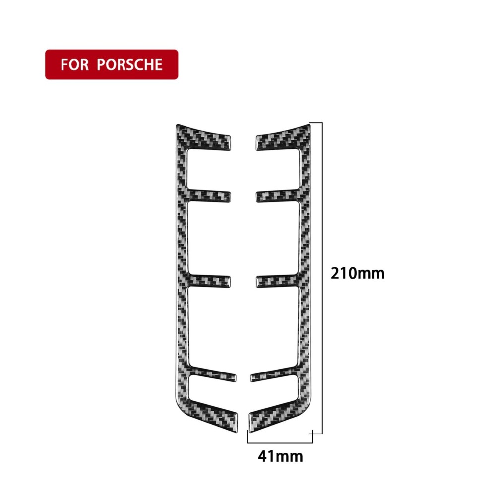 Car Carbon Fiber Rear Row Button Frame Decorative Sticker for Porsche Panamera 2010-2016, Left and Right Drive