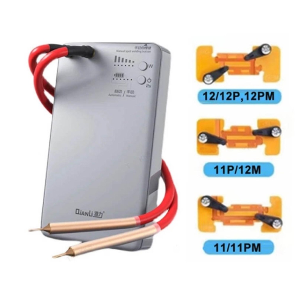 QianLi Macaron Portable Spot Welding Machine for iPhone Battery Repair, Model:Set(Machine+3 Fixtures)