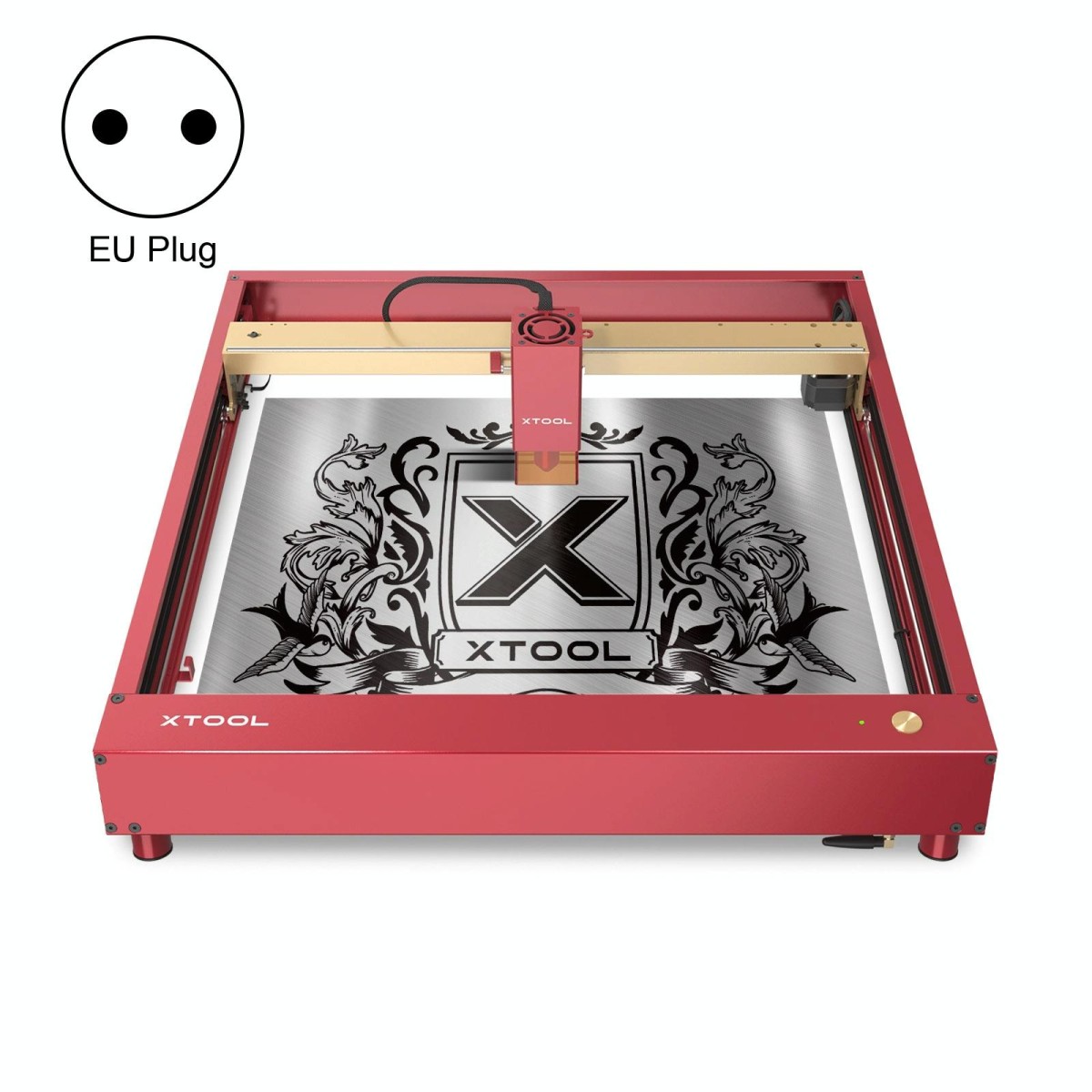 XTOOL D1 Pro-10W High Accuracy DIY Laser Engraving & Cutting Machine, Plug Type:EU Plug(Golden Red)