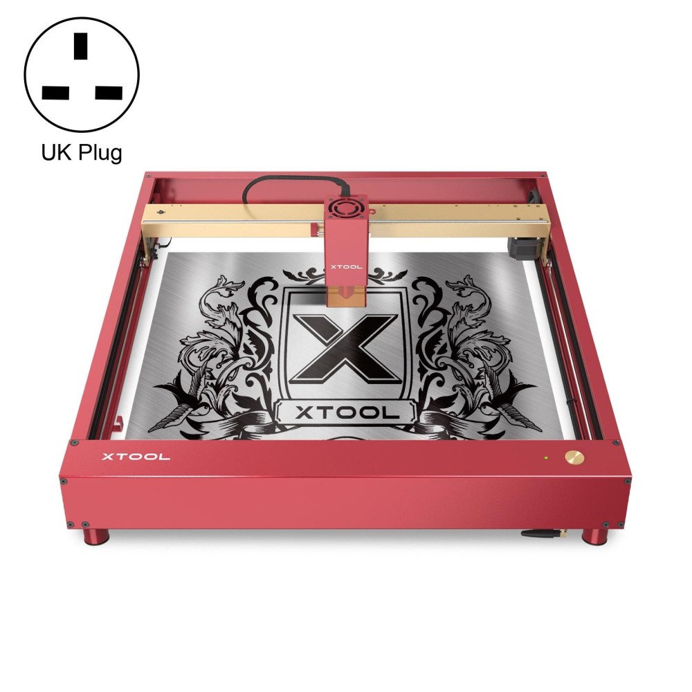 XTOOL D1 Pro-10W High Accuracy DIY Laser Engraving & Cutting Machine, Plug Type:UK Plug(Golden Red)