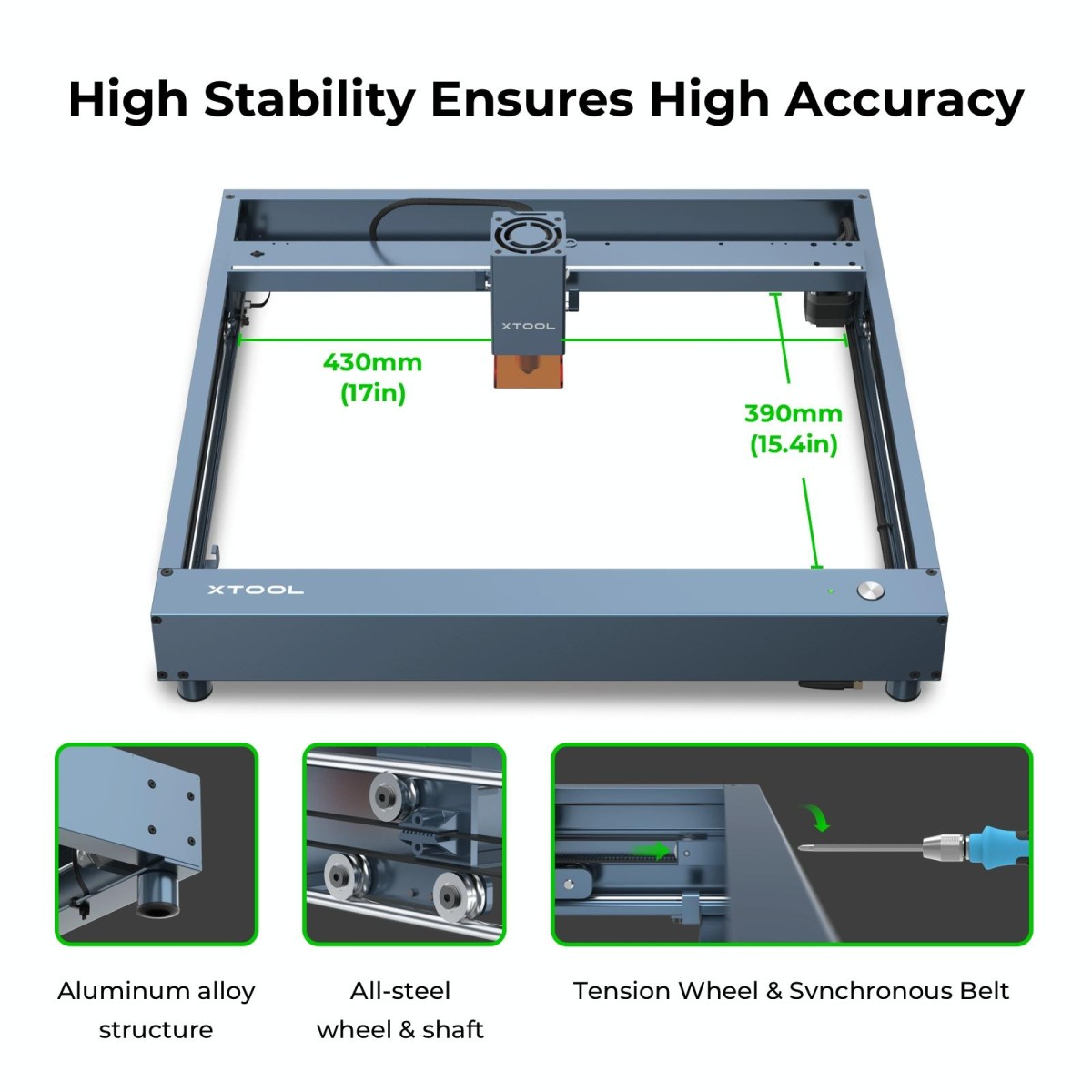 XTOOL D1 Pro-20W High Accuracy DIY Laser Engraving & Cutting Machine, Plug Type:US Plug(Metal Gray)