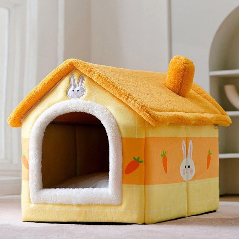 House Type Universal Removable and Washable Pet Dog Cat Bed Pet Supplies, Size:L(Carrot Rabbit)