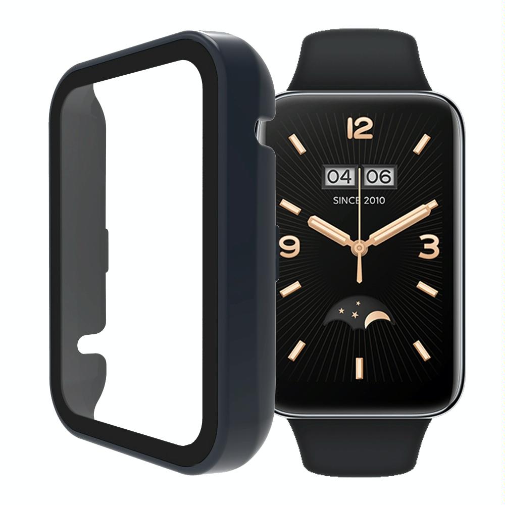 For Xiaomi Mi Band 7 Pro PC + Tempered Glass Integrated Watch Case(Ink Blue)