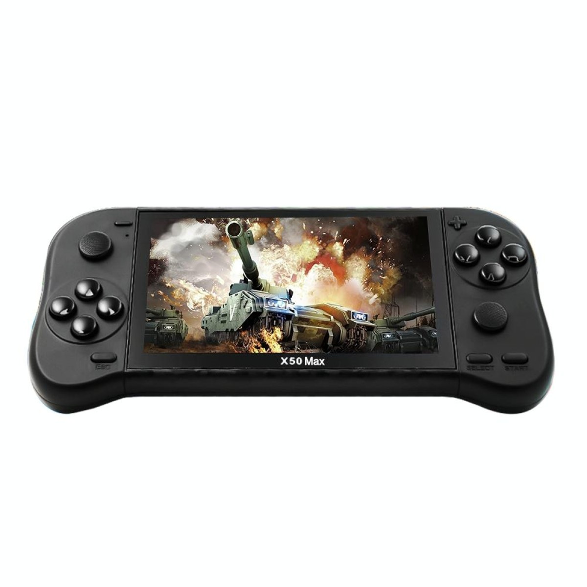 X50 Max 5.1 inch Screen Handheld Game Console for Double Player with 6000+ Games(Black)