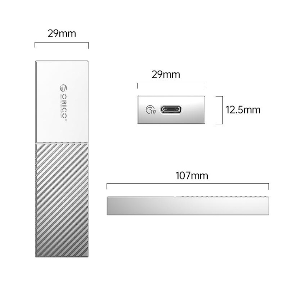 ORICO M206C3-G2-SV 10Gbps USB3.1 Gen2 Type-C M.2 NVMe SSD Enclosure(Silver)